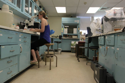 Female student in a lab.